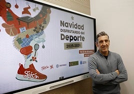 Jorge Pañeda durante la presentación de la nueva edición de las Vacaciones Deportivas de Navidad.