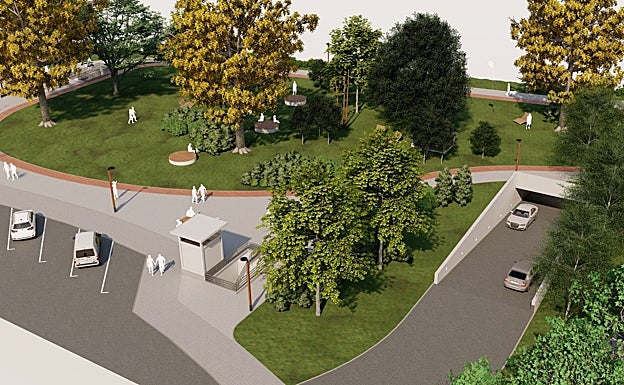 Detalle del acceso al futuro aparcamiento soterrado.