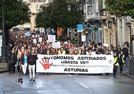 Manifestación de autónomos en Oviedo.