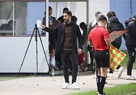 Dani Vidal, ayer en la banda del Suárez Puerta.