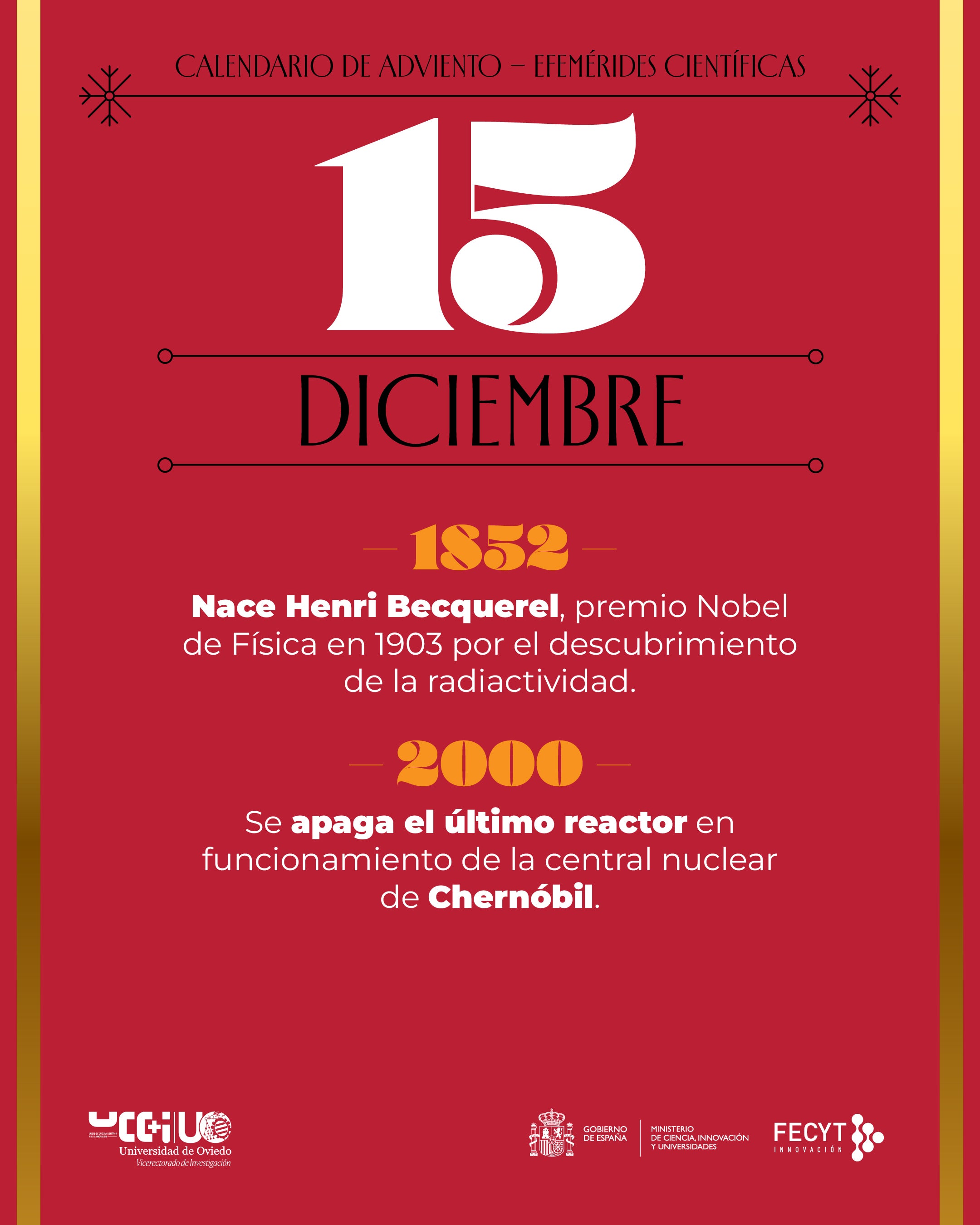 Una Navidad cargada de ciencia: postales y calendario de Adviento para felicitar las fiestas de la Universidad de Oviedo