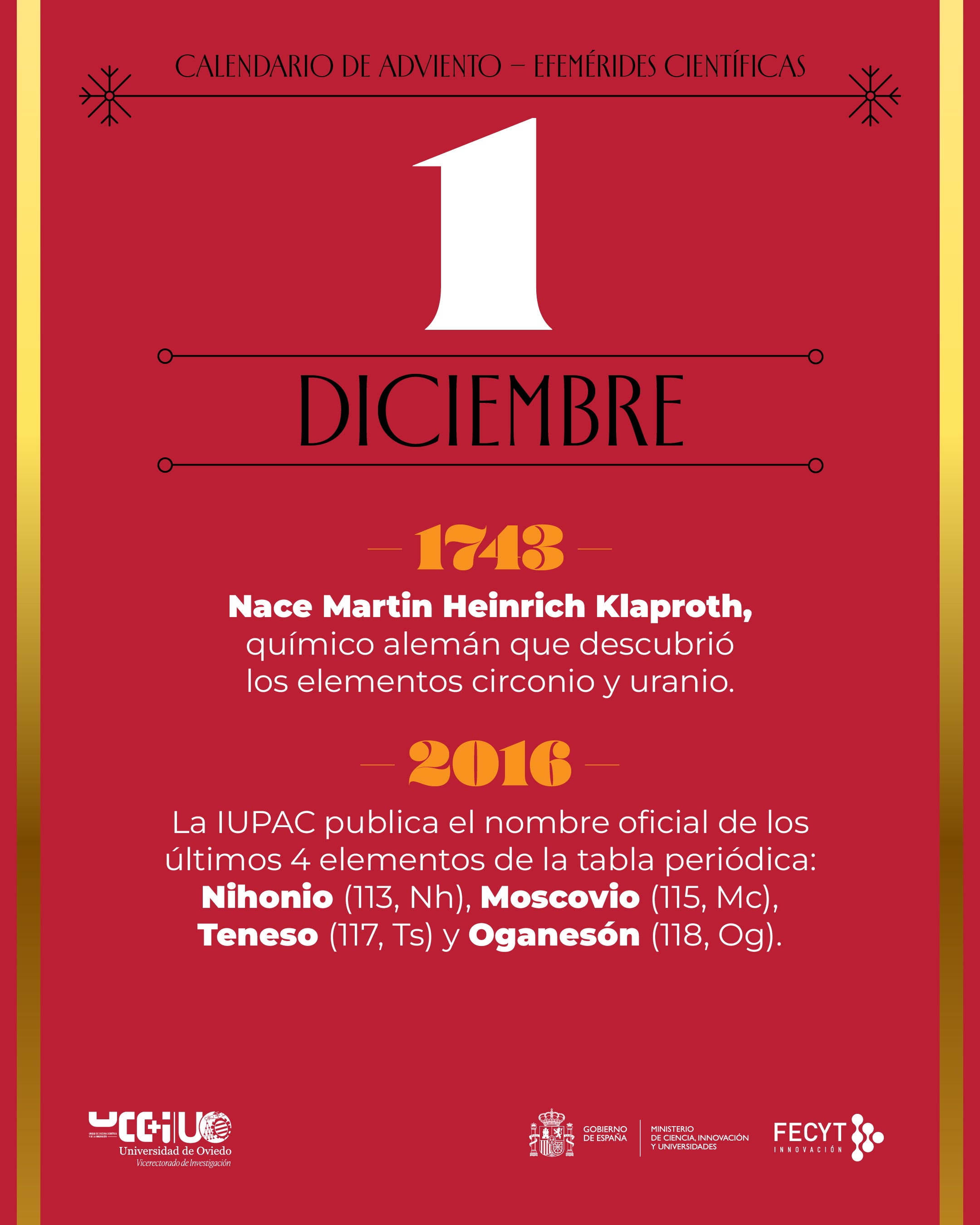 Una Navidad cargada de ciencia: postales y calendario de Adviento para felicitar las fiestas de la Universidad de Oviedo