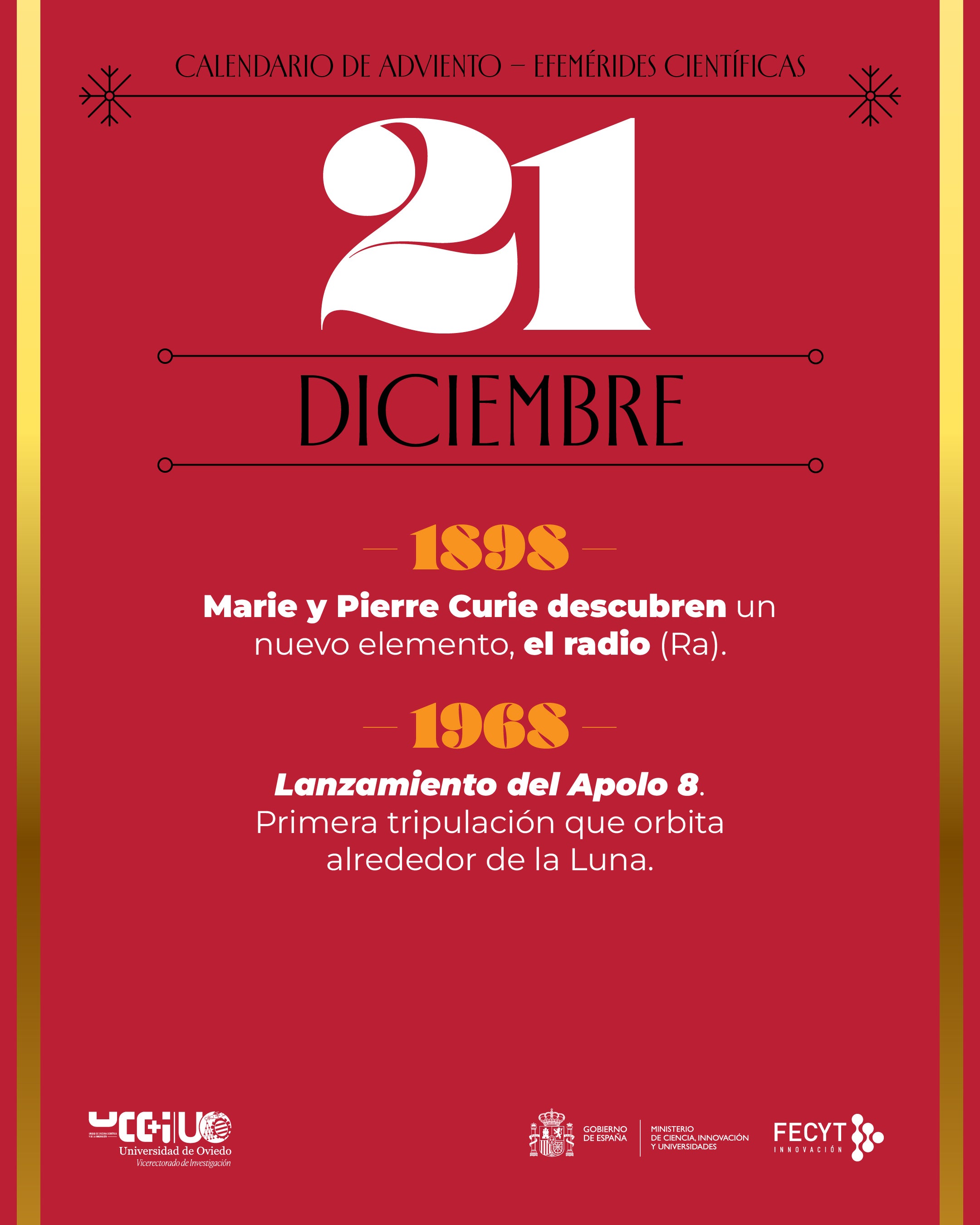 Una Navidad cargada de ciencia: postales y calendario de Adviento para felicitar las fiestas de la Universidad de Oviedo