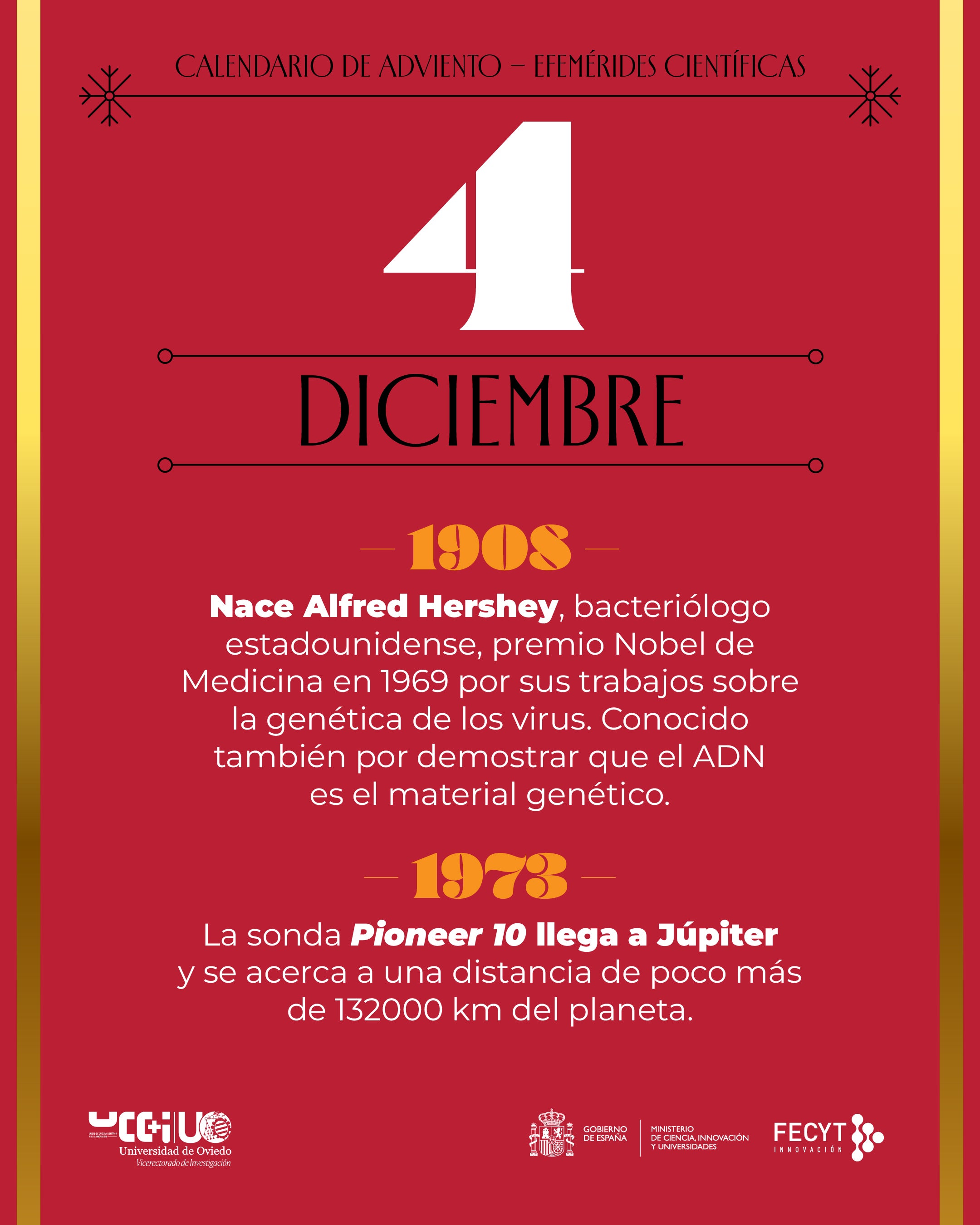 Una Navidad cargada de ciencia: postales y calendario de Adviento para felicitar las fiestas de la Universidad de Oviedo