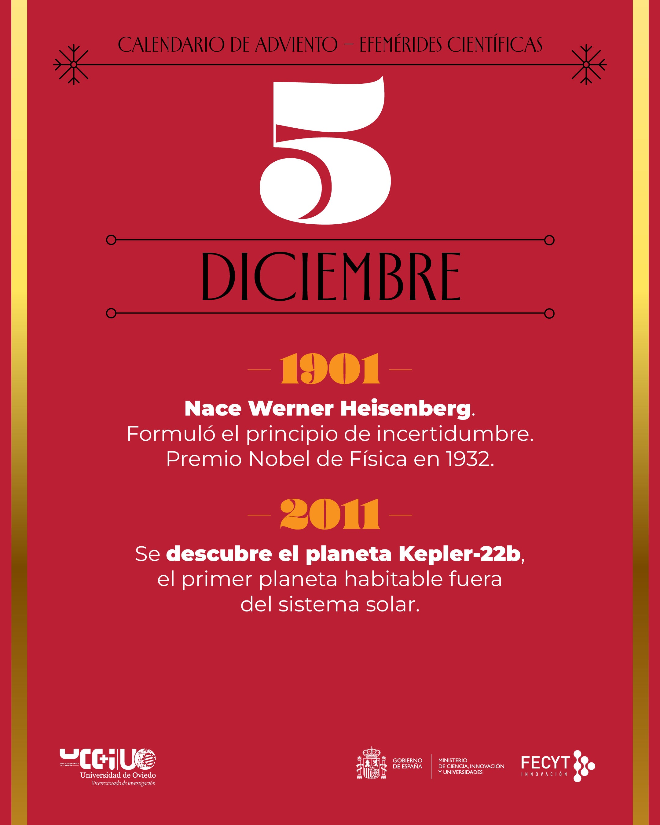 Una Navidad cargada de ciencia: postales y calendario de Adviento para felicitar las fiestas de la Universidad de Oviedo