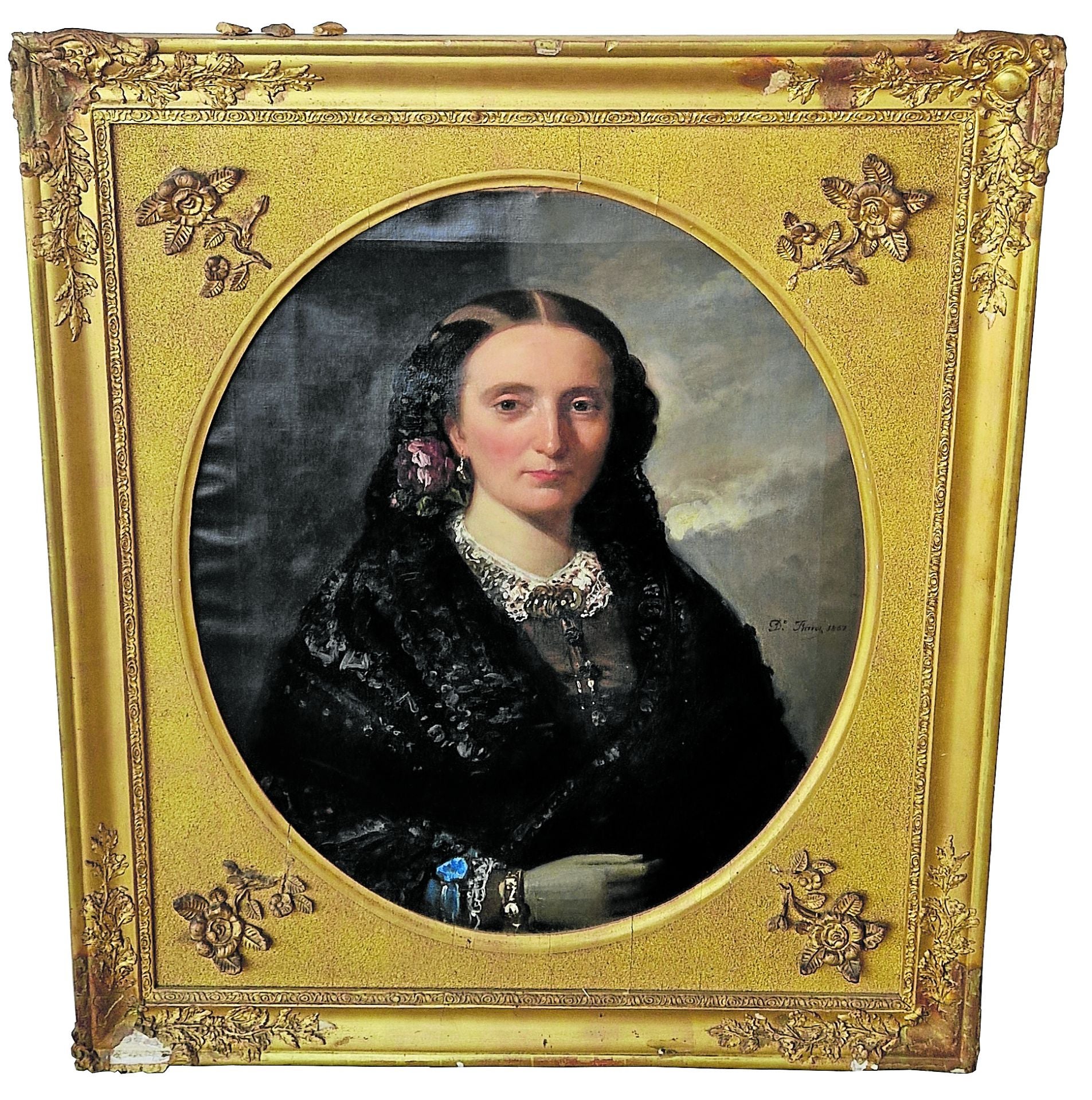 'Retrato de Ascensión Ullua Sotelo de Novoa, 1857, óleo sobre lienzo. museo casa natal de jovellanos