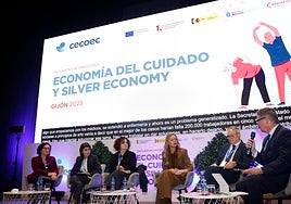 María Carmen Maeztu (Navarra), Nerea Melgosa (País Vasco), la consejera asturiana Marta del Arco, Fabiola García (Galicia), Javier Pérez (Castilla y La Mancha) y Enrique Rodríguez Núñez que ejerció de moderador del debate.