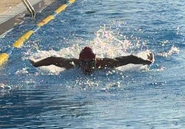 Guille Maguregui, en plena competición, durante el Campeonato de España Infantil de verano.