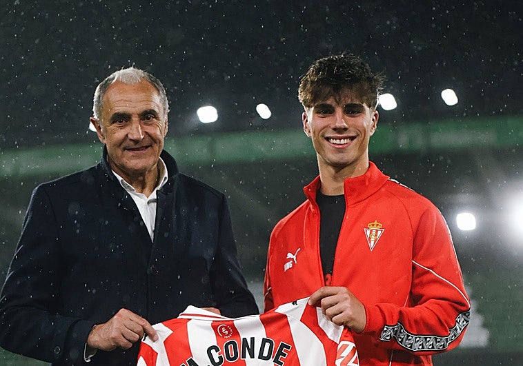 Miguel Conde, la novedad del Sporting: un delantero nuevo a la antigua usanza