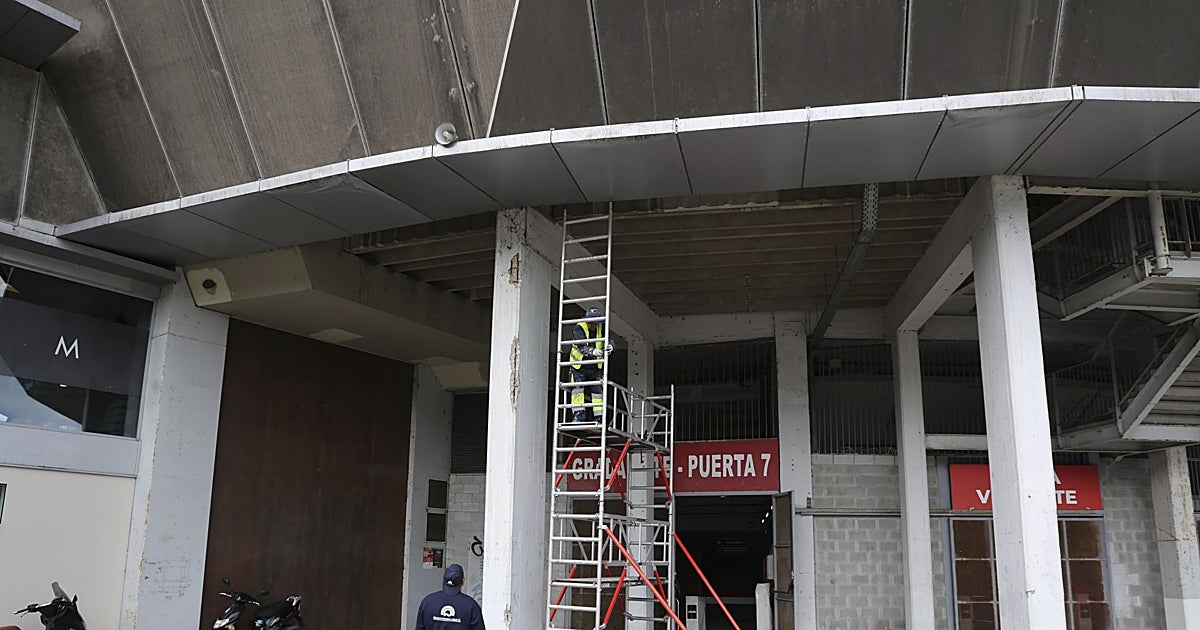 Obras en El Molinón: se acometen trabajos de refuerzo en 25 pilares de los pórticos