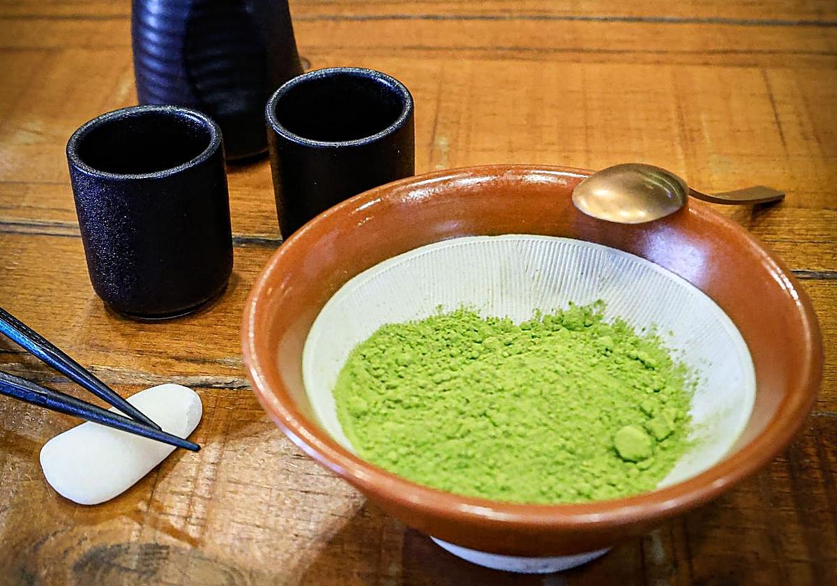 Té matcha hasta en el postre