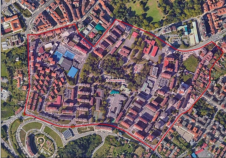 La línea roja rodea las calles incluidas en la declaración de zona de mercado residencial tensionado