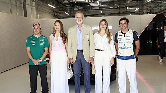Leonor y Sofía, estrellas en Madring: sonrientes y cómplices en su encuentro con Alonso y Sainz