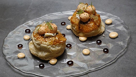 Receta: berenjena asada y ahumada con panceta ibérica