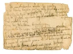 El único manuscrito autógrafo del poema 'Crucifixión', de la famosa obra de Federico García Lorca 'Poeta en Nueva York'. que se ha subastado en la casa Sotheby's de Londres. /EFE