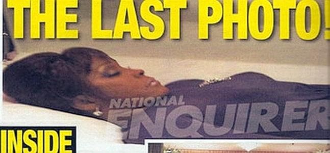Portada del 'National Inquirer' con la foto Whitney Houston en su ataúd. / 'National Inquirer'