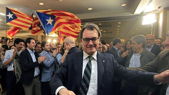 Artur Mas, en la sede de CiU.