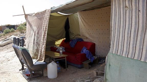 Vista de la chabola donde vivían.
