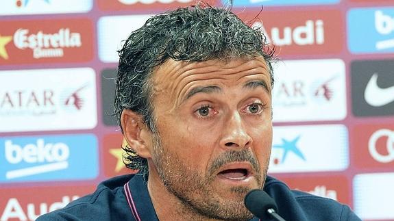 Luis Enrique, durante una rueda de prensa. 