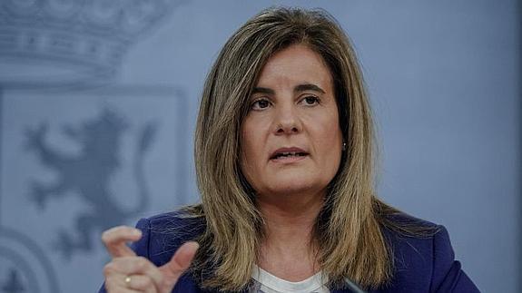 Fátima Báñez, tras el consejo de ministros. 