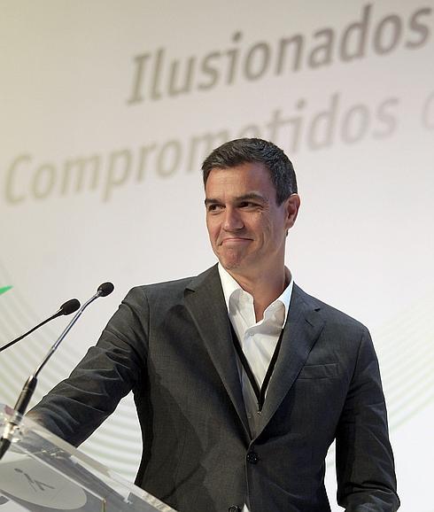 El secretario general del PSOE, Pedro Sánchez, interviene durante la inauguración del IX Congreso Estatal de Unidad Progresista, hoy en Madrid. 