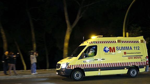 La ambulancia que trasladó a Romero.