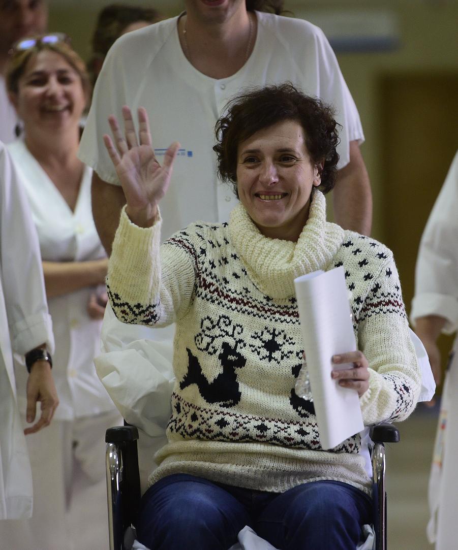 Teresa Romero el día de su alta médica