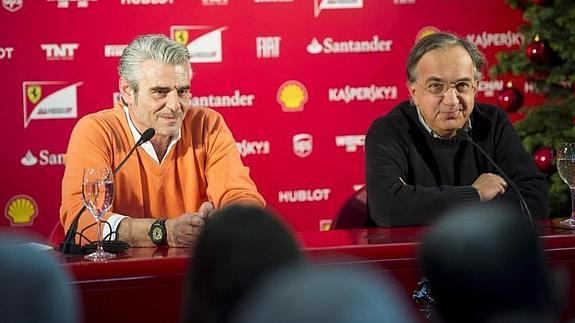 Sergio Marchionne (d) y Maurizio Arrivabene (i). 