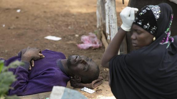 Afectados por el ébola en Sierra Leona. 