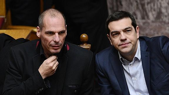 Yanis Varoufakis y Alexis Tsipras. 