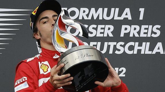 Alonso, en el podio de 2012. 