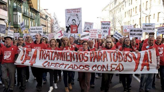 Una manifestación de los afectados por hepatitis C. 