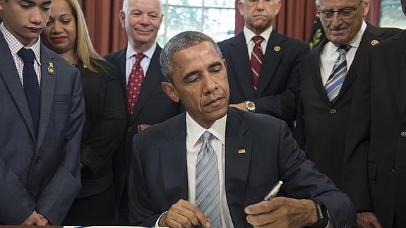 Barack Obama, en su despacho de la Casa Blanca.