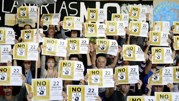 Protesta contra las prospecciones en Canarias. 