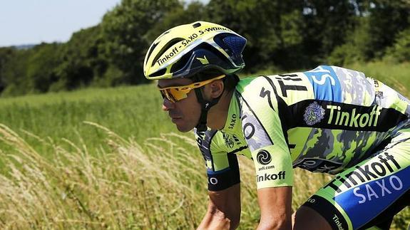 Contador, durante la séptima etapa. 