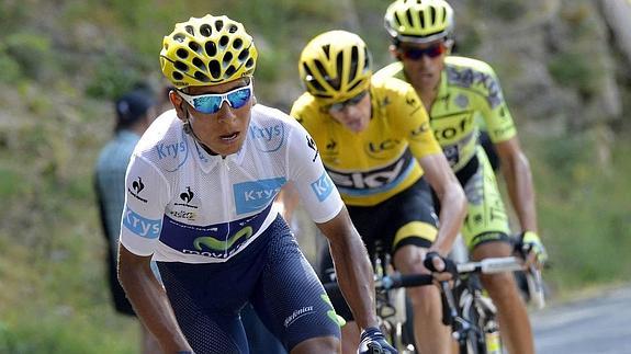 Quintana, Froome y Contador durante este Tour. 