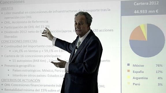 Jun Miguel Villar Mir, en la presentación de resultados de OHL.