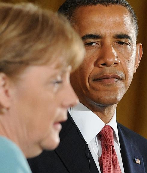 Merkel y Obama. 