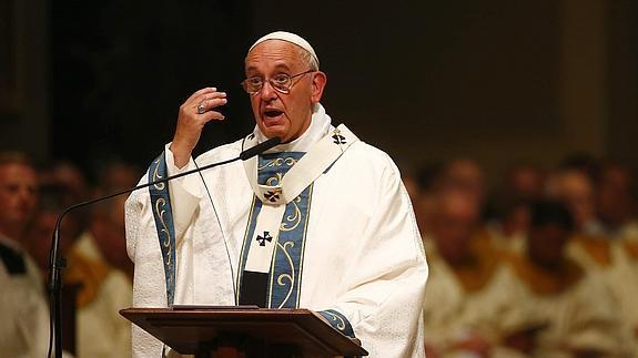 El Papa, durante la misa en Filadelfia.