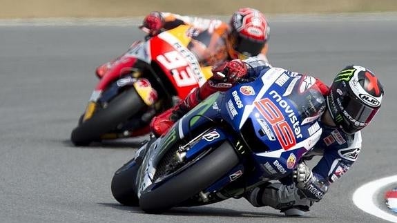 Jorge Lorenzo y Marc Márquez, durante el GP de la Comunidad Valenciana. 