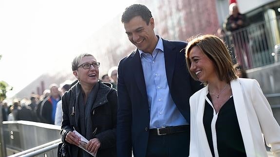 Pedro Sánchez y Carme Chacón.