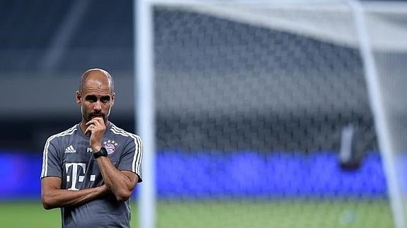 Guardiola, en un entrenamiento con el Bayern. 