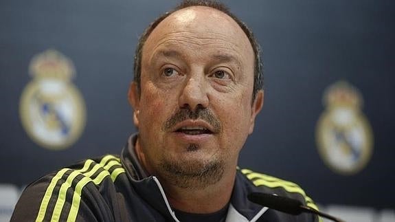 Rafa Benítez, en la rueda de prensa. 