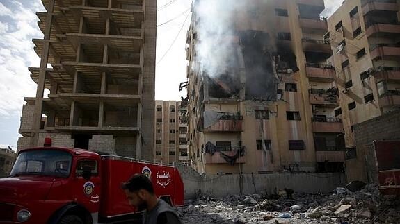 Un edificio derribado en Damasco. 