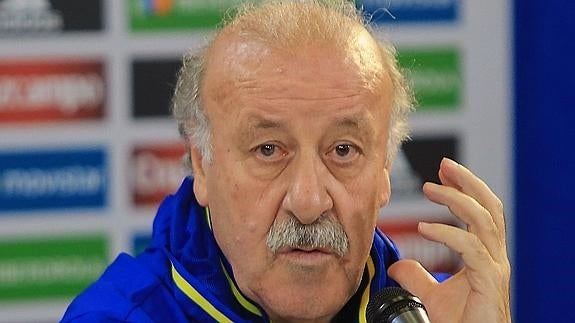 Vicente del Bosque, en rueda de prensa. 