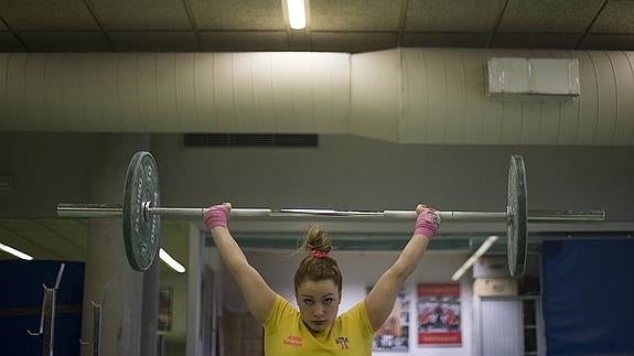Alba Sánchez, en un entrenamiento. 