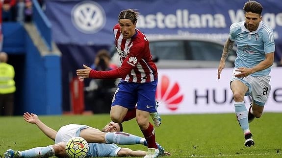 Fernando Torres, ante el Celta de Vigo. 