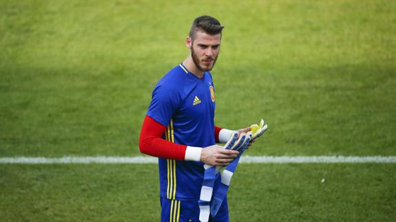 David de Gea, durante un entrenamiento de la selección española en Saint Martin de Ré.