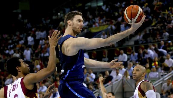Pau Gasol, en una acción del partido. 