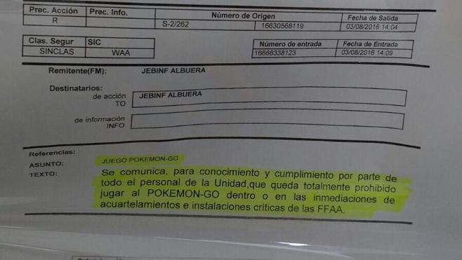 Prohibido cazar Pokemon en los cuarteles